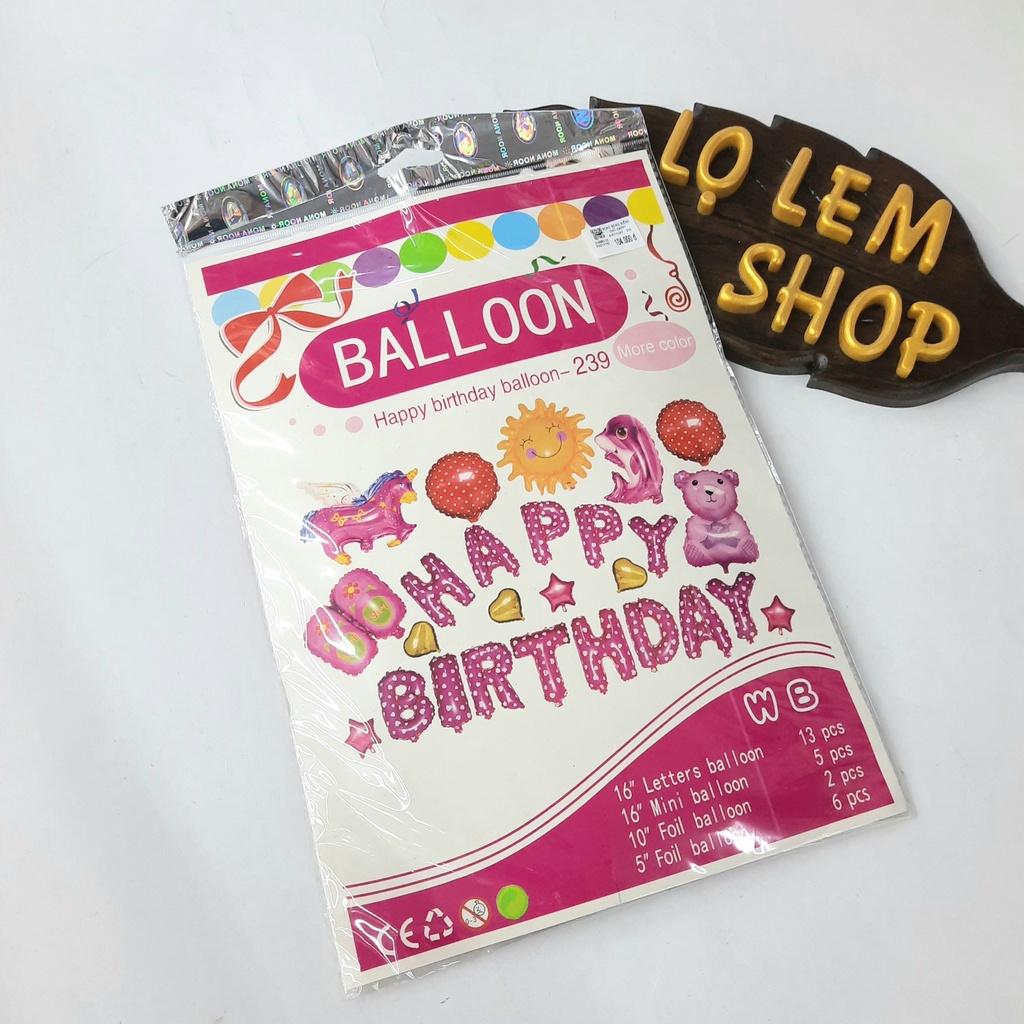Set bóng trang trí sinh nhật cho bé trai bé gái HAPPY BIRTHDAY