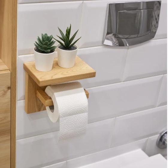 Giá kệ gỗ để giấy vệ sinh trang trí treo trường dùng cho nhà nghỉ khách sạn