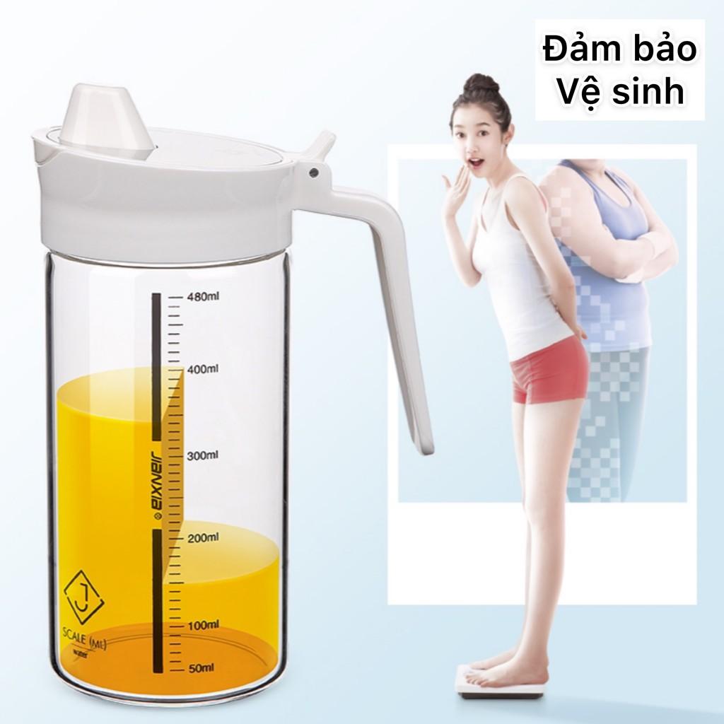 Bình đựng dầu ăn thông minh, thủy tinh borosilicate, bình đựng nước mắm, phong cách hiện đại