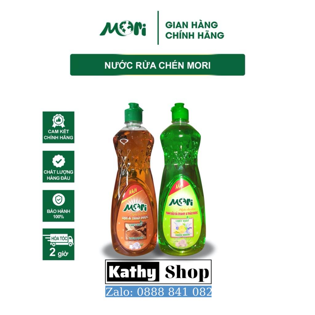 NƯỚC RỬA CHÉN MORI HƯƠNG QUẾ/HƯƠNG SẢ CHANH/HƯƠNG MUỐI BIỂN, TINH DẦU TỰ NHIÊN SẠCH BÓNG VẾT DẦU MỠ AN TOÀN CHO DA TAY, CHAI 800ML