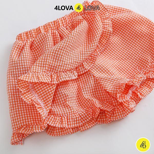 Chân váy bé gái 4LOVA chất thô cotton mềm mát hoạt tiết hoa nhí đáng yêu hàng chính hãng