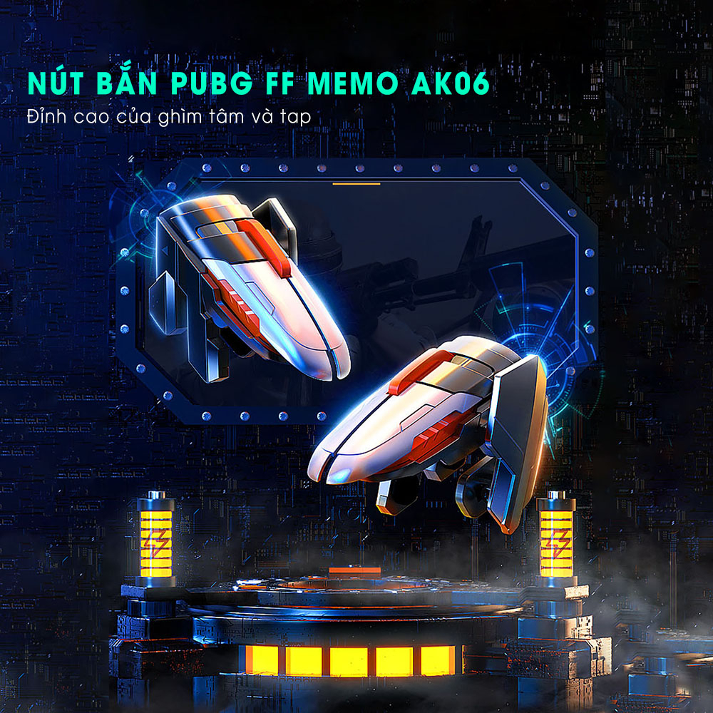 Tay cầm chơi game điện thoại MEMO AK06 - Nút bắn gaming hỗ trợ chơi game thao tác 6 ngón ghìm tâm dễ dàng - Hàng nhập khẩu