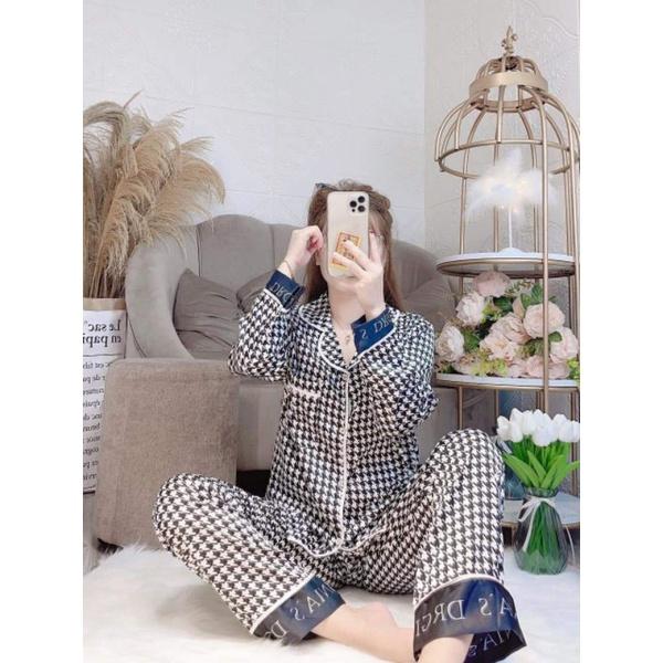 Bộ Đồ Pijama Bộ lụa Latin dài tay