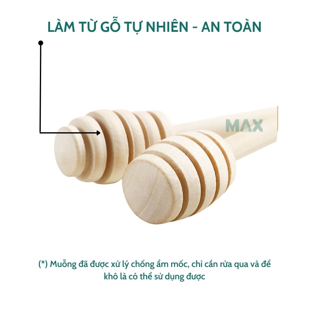 [Nhiều mẫu] Set 2 cây lấy mật ong bằng gỗ cán dài, muỗng khuấy thìa gỗ múc mật ong chuyên dụng