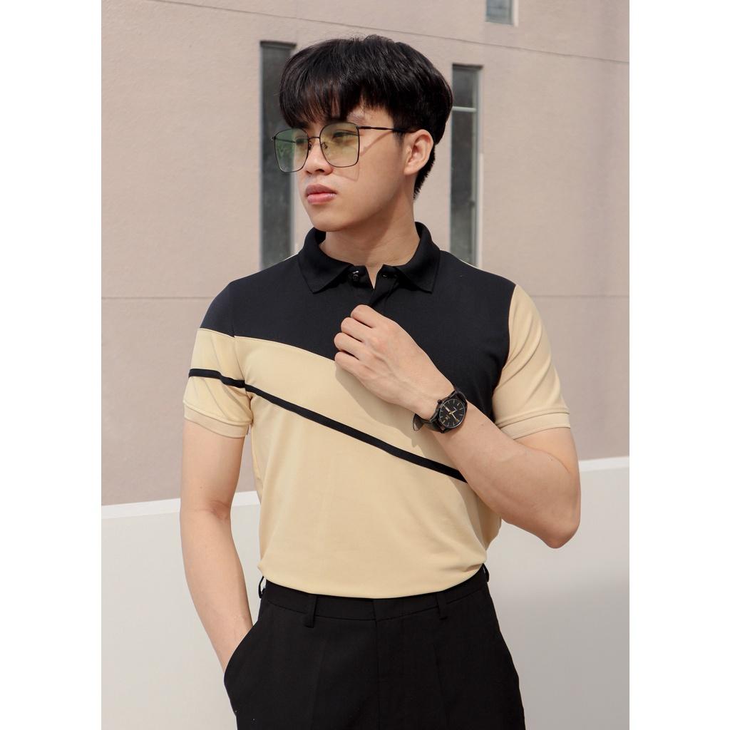 Áo Thun Nam Cổ Trụ Phối Màu