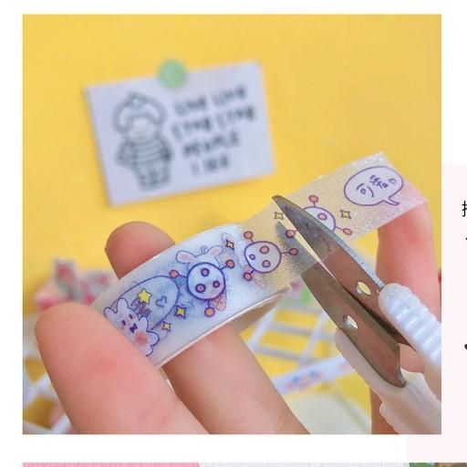 Hộp 5 cuộn washi tape nhám dễ thương nhiều mẫu - Set 5 cuộn washi nhũ siêu xinh - Corgi Shop