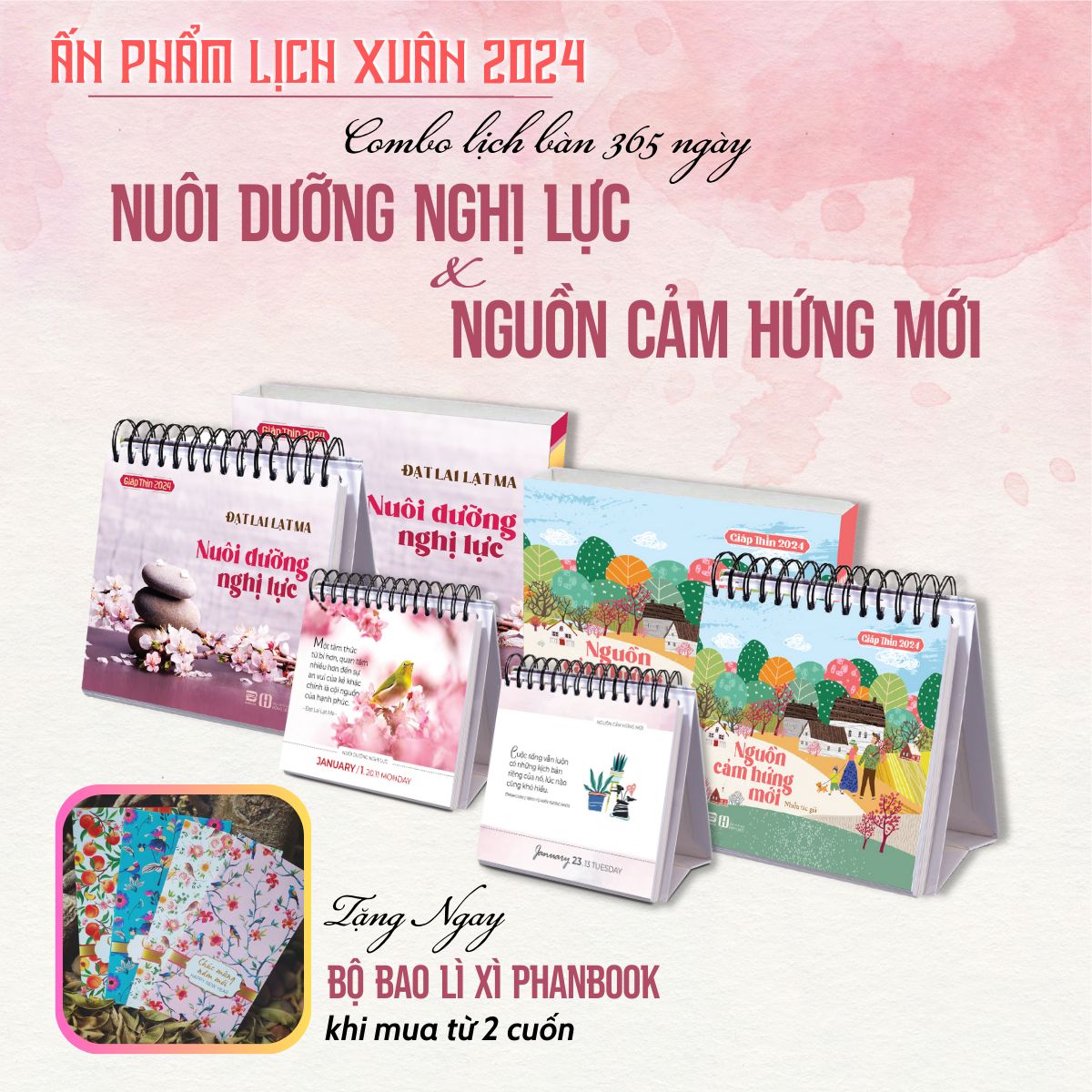 Hình ảnh Combo Lịch Bàn 2024 - 365 Ngày Nuôi Dưỡng Nghị Lực Và Nguồn Cảm Hứng Mới