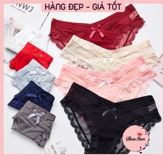 Combo 5 Quần lót nữ ren lưới nơ trước 5779 - chất siêu đẹp kèm ảnh thật