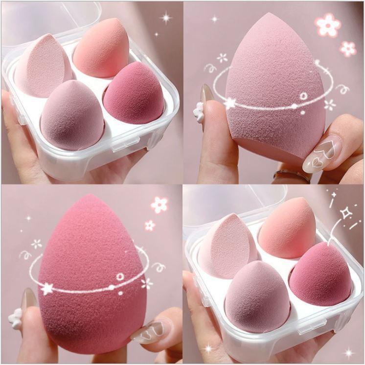 Hộp 4 bông mút trang điểm tông màu Pastel xinh xắn A5 - Sammi Beauty