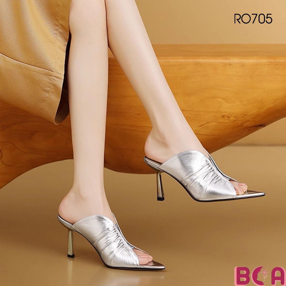 [SANG CHẢNH + ĐỘC ĐÁO] Thiết Kế Giày Cao Gót 8 Phân RO705 ROSATA Quai Bản To Khép Hờ, Hở Mũi Cực Xinh