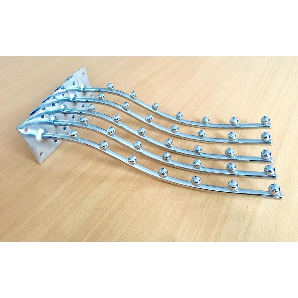 Móc treo quần áo gắn tường và cài thanh inox, mẫu 5 bi, 7bi, 9 bi, giá, kệ treo quần áo cho cửa hàng và shop thời trang