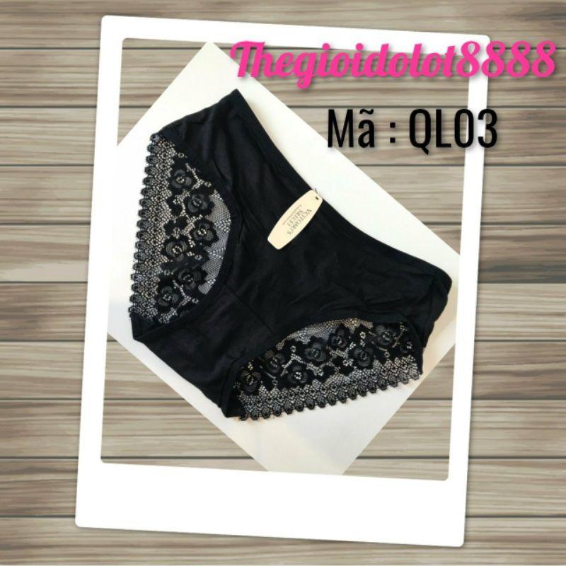 Quần lót ren chất liệu cotton co giãn tốt mã đặt hàng QL03