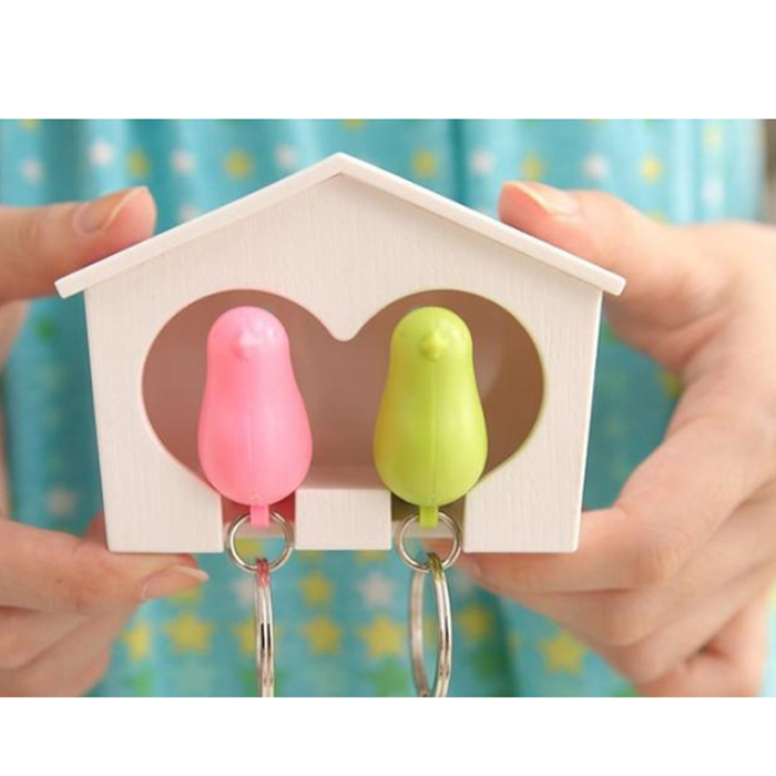 Móc khóa  Đôi Chim Cùng Nhau Về Tổ  (Giao mầu ngẫu nhiên
