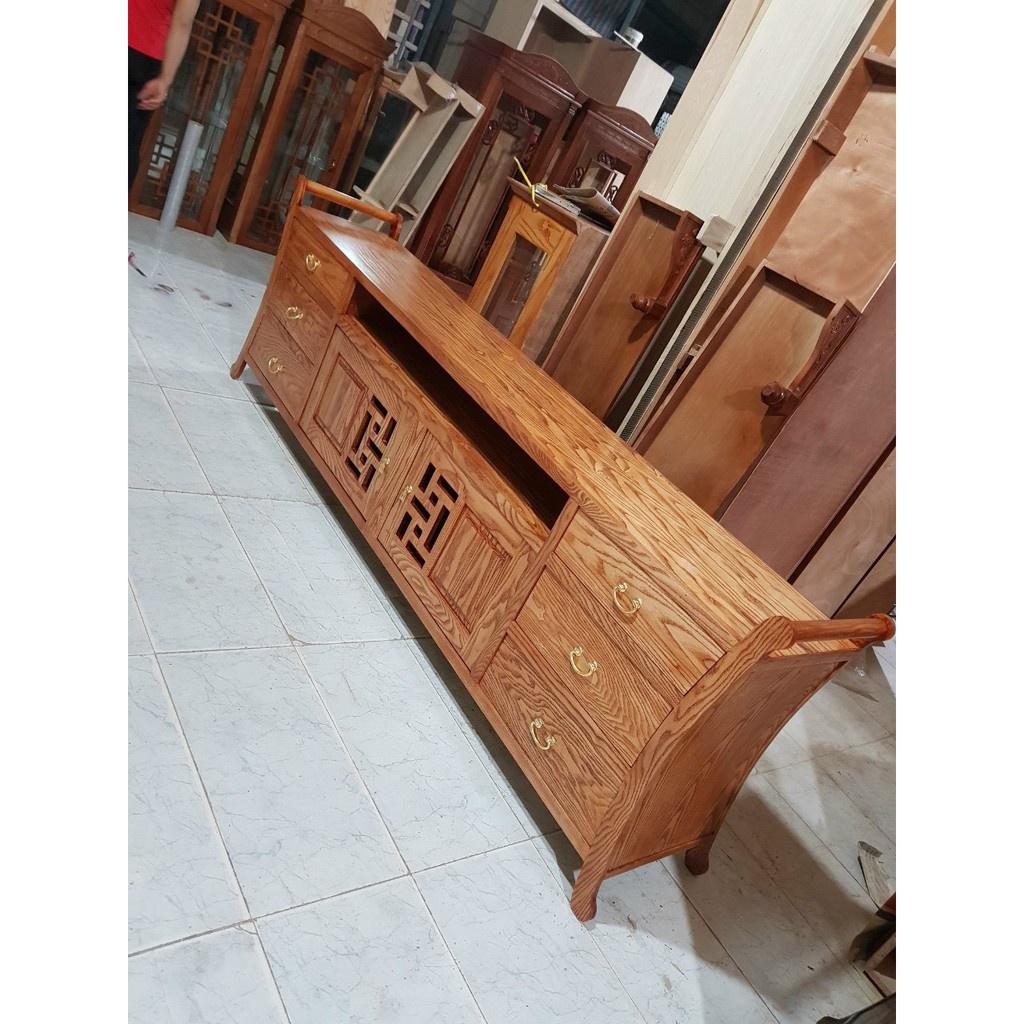 Kệ tivi quai xách gỗ Sồi Nga