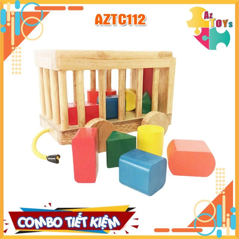 Combo 5 Món Đồ Chơi Gỗ Giáo Dục Giúp Phát Triển Kỹ Năng Cho Bé - AZTC112