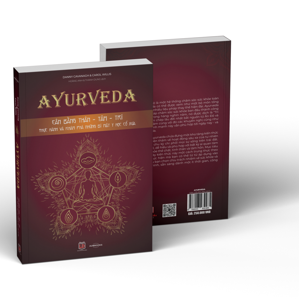 Sách Ayurveda ( cân bằng thâm tâm trí ), Phương pháp y thuật cổ truyền Ấn Độ hơn 5.000 tuổi - Á Châu Books, bìa mềm 384 trang