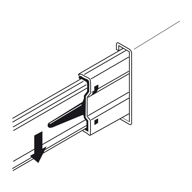 Ray trượt, ray bi 3 tầng giảm chấn Hafele 500mm - 494.02.065