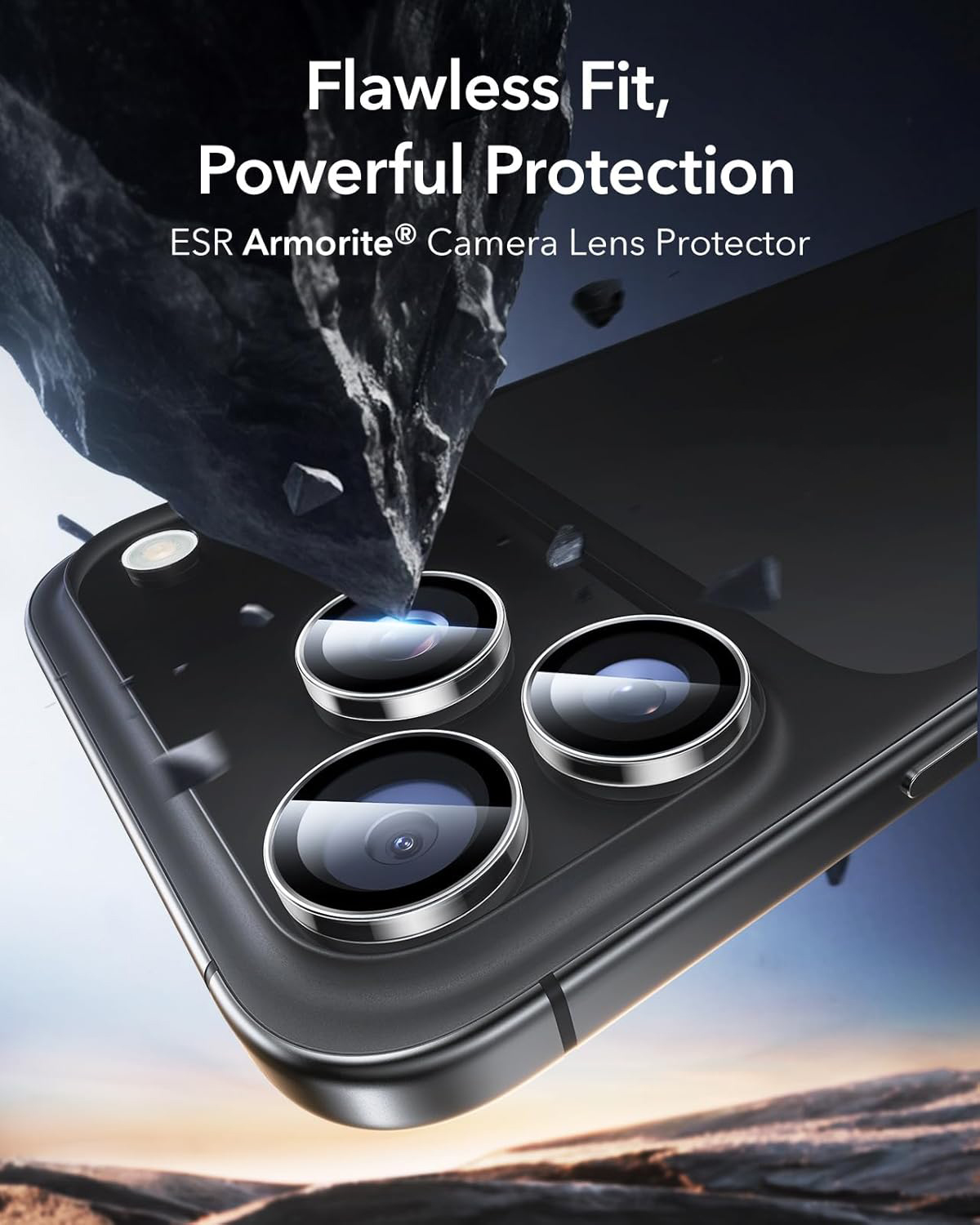 Kính cường lực siêu mỏng bảo vệ ống kính camera cho iPhone 17 Pro Max / iPhone 17 Pro ESR Armorite Camera Lens Protector - Hàng Chính Hãng