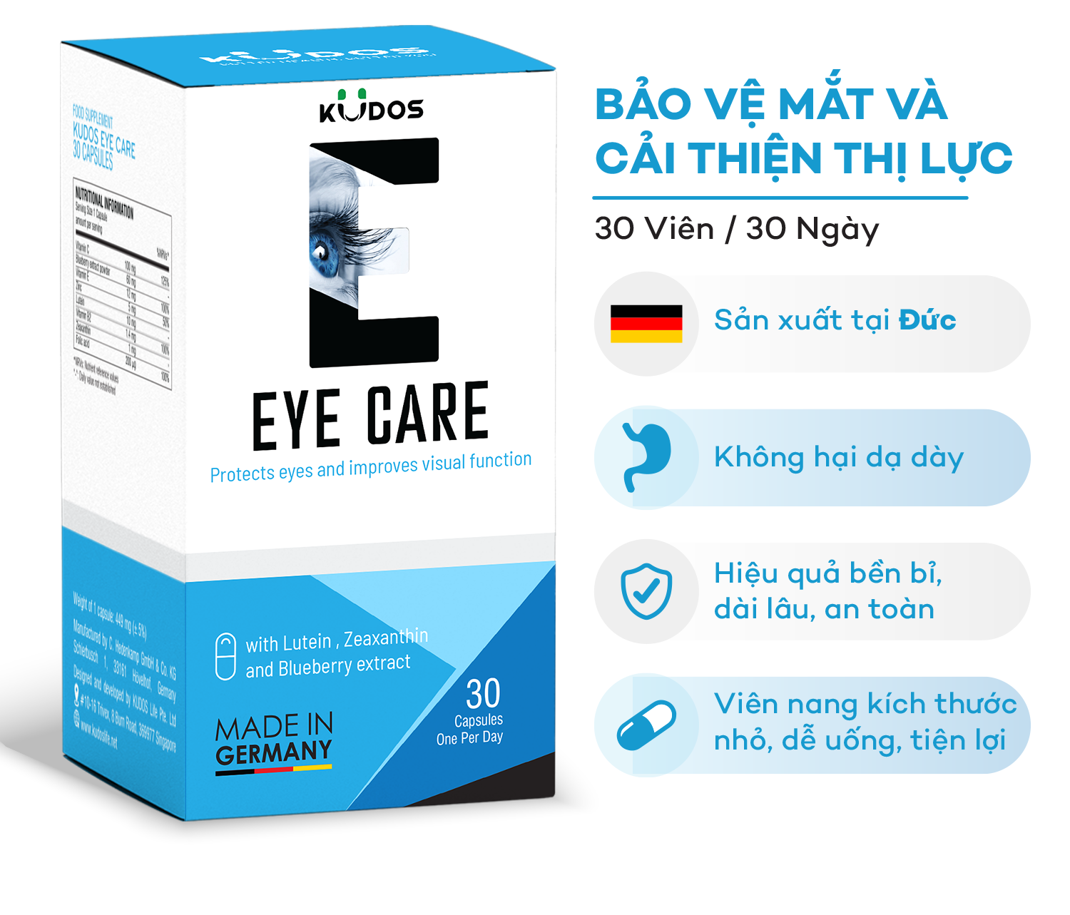 Viên Nang Bổ Mắt KUDOS EYE CARE (Hộp 30 Viên)