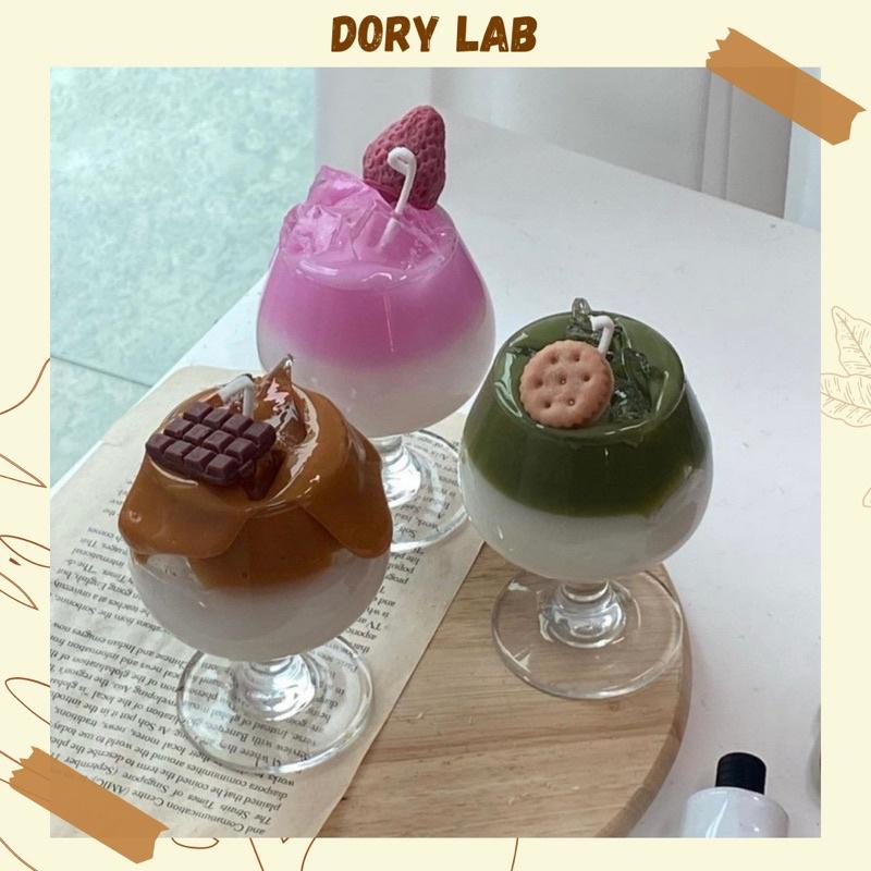 Nến Thơm Handmade Ly Kem Tròn Hồng Pastel Ngọt Ngào - Dory Lab