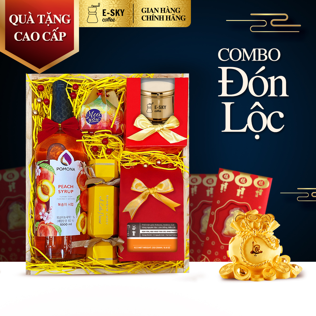 Giỏ Quà Tết 2023 Trầm Hương Lộc Phát Hộp Qùa Tết Cao Cấp Sang Trọng