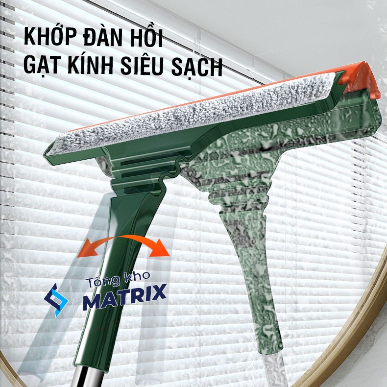 Cây lau kính, gạt chùi kính đa năng 2 đầu trong 1, tăng giảm chiều dài tiện dụng