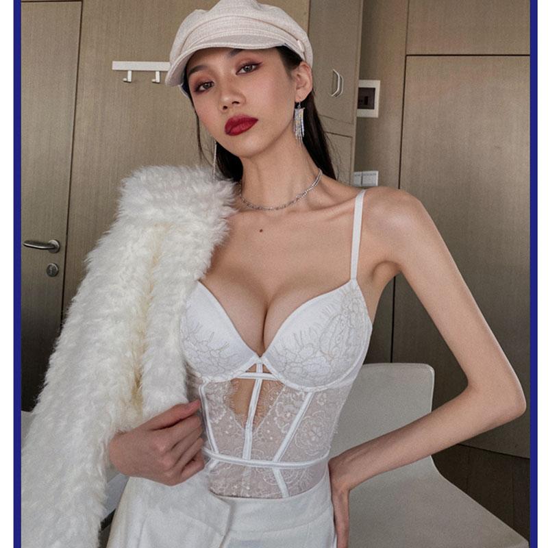 Châu Âu Nữ Đen Gợi Cảm Bodysuit Cổ Điển Rỗng Đẩy Lên Bộ Áo Ngực Ren Trong Suốt Lưới Bodycon Quần Lót Dây Chéo CD Cup