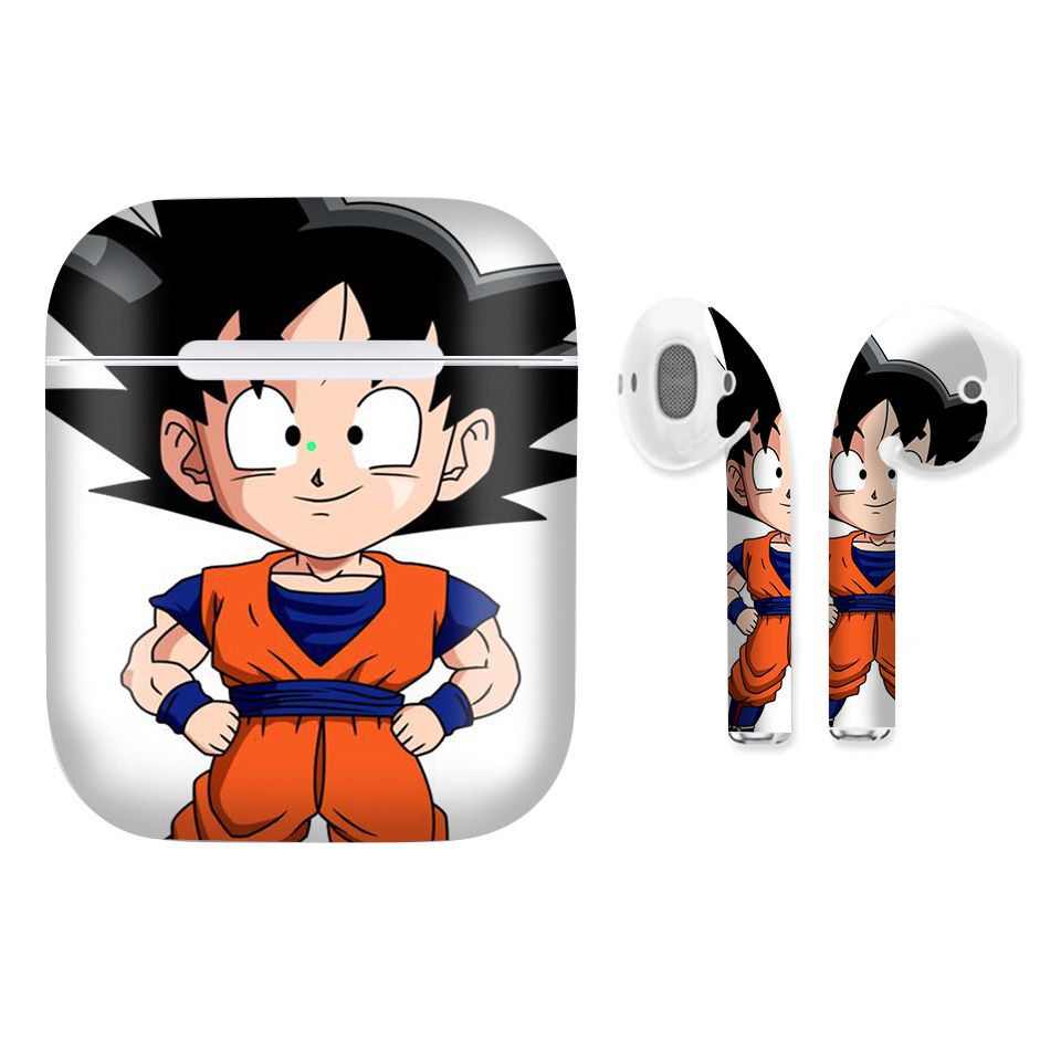 Miếng dán skin chống bẩn cho tai nghe AirPods in hình Songoku Dragon Ball - 7vnr022 (bản không dây 1 và 2)