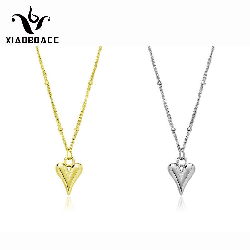 XiaoboACC 2021 New Korean Fashion Three-dimensional Heart Pendant Necklace