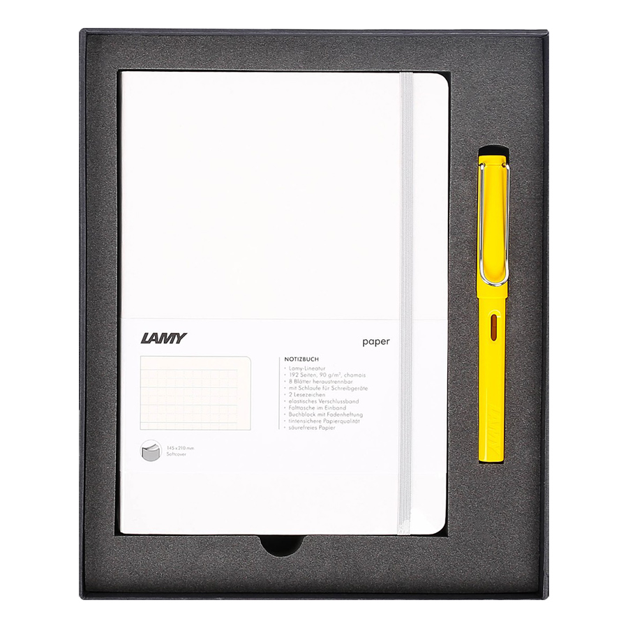 Lamy Notebook A5 Softcover White + Lamy Safari Yellow - GSNSa0032