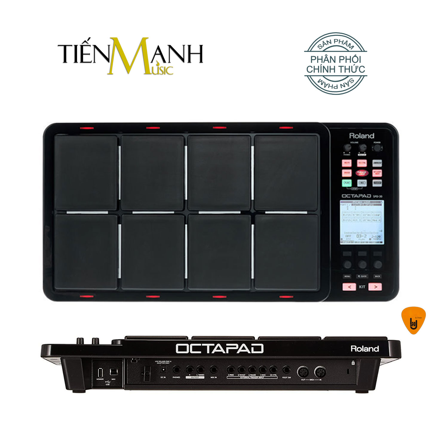 [Màu Đen] Roland SPD-30 Bộ Trống điện tử 8 Mặt SPD30 Octapad - Electronic Drum 8 Pad Ultra Portable Digital SPD 30 Hàng Chính Hãng - Kèm Móng Gẩy DreamMaker