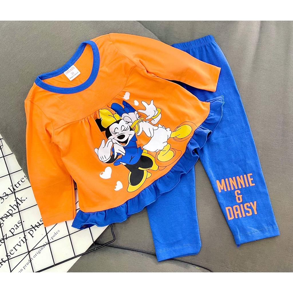 Bộ dài dáng xoè thun borip xuất xịn cho bé gái 8-22ký