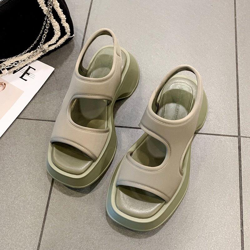 Sandal Đế Bánh Mì Quai Cut Out Độc Lạ Cao 3.5cm G144