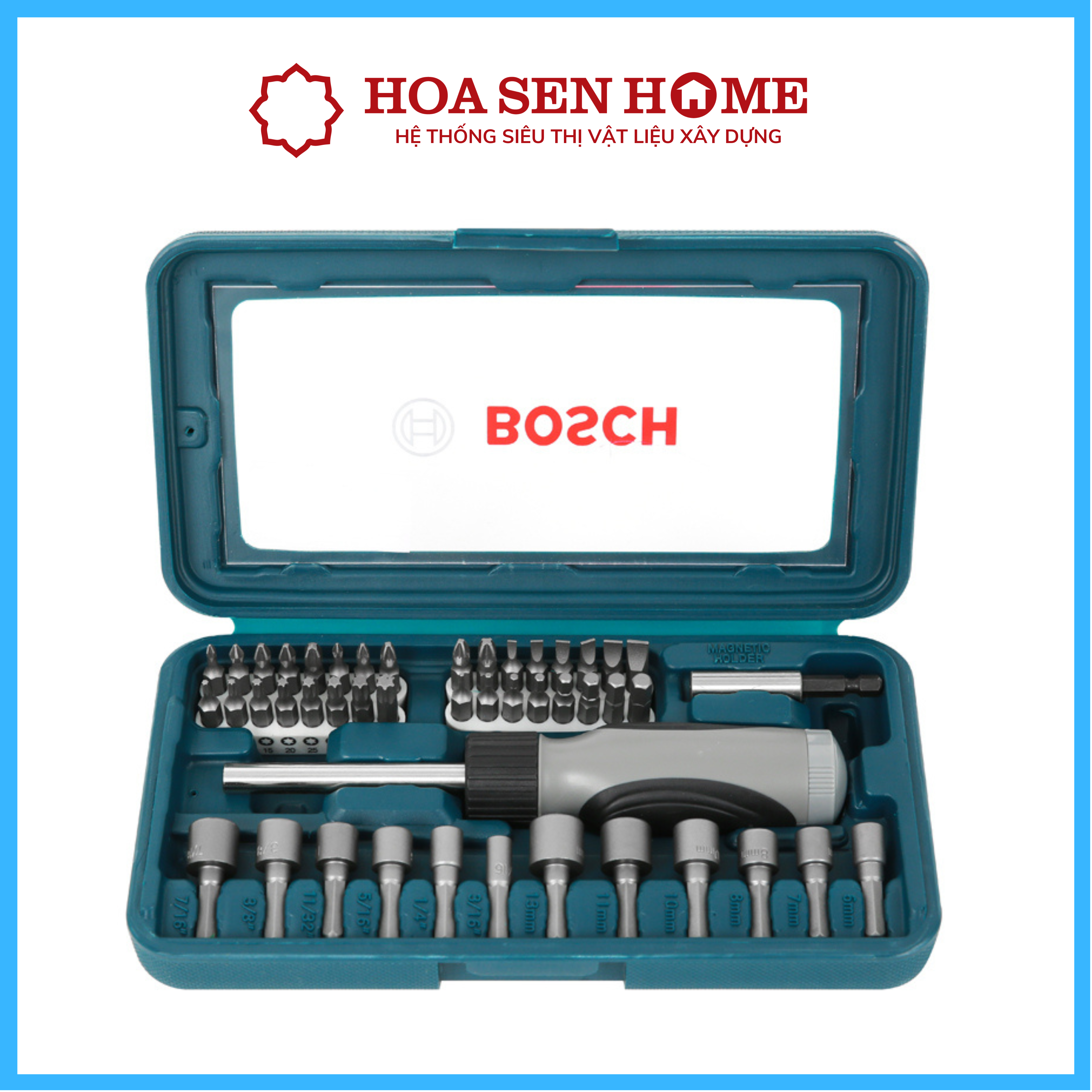 Bộ vặn vít đa năng 46 món Bosch, bộ dụng cụ sửa chữa đa năng, tiện lợi sử dụng 100% có bảo hành - Hoa Sen Home - Hàng chính hãng