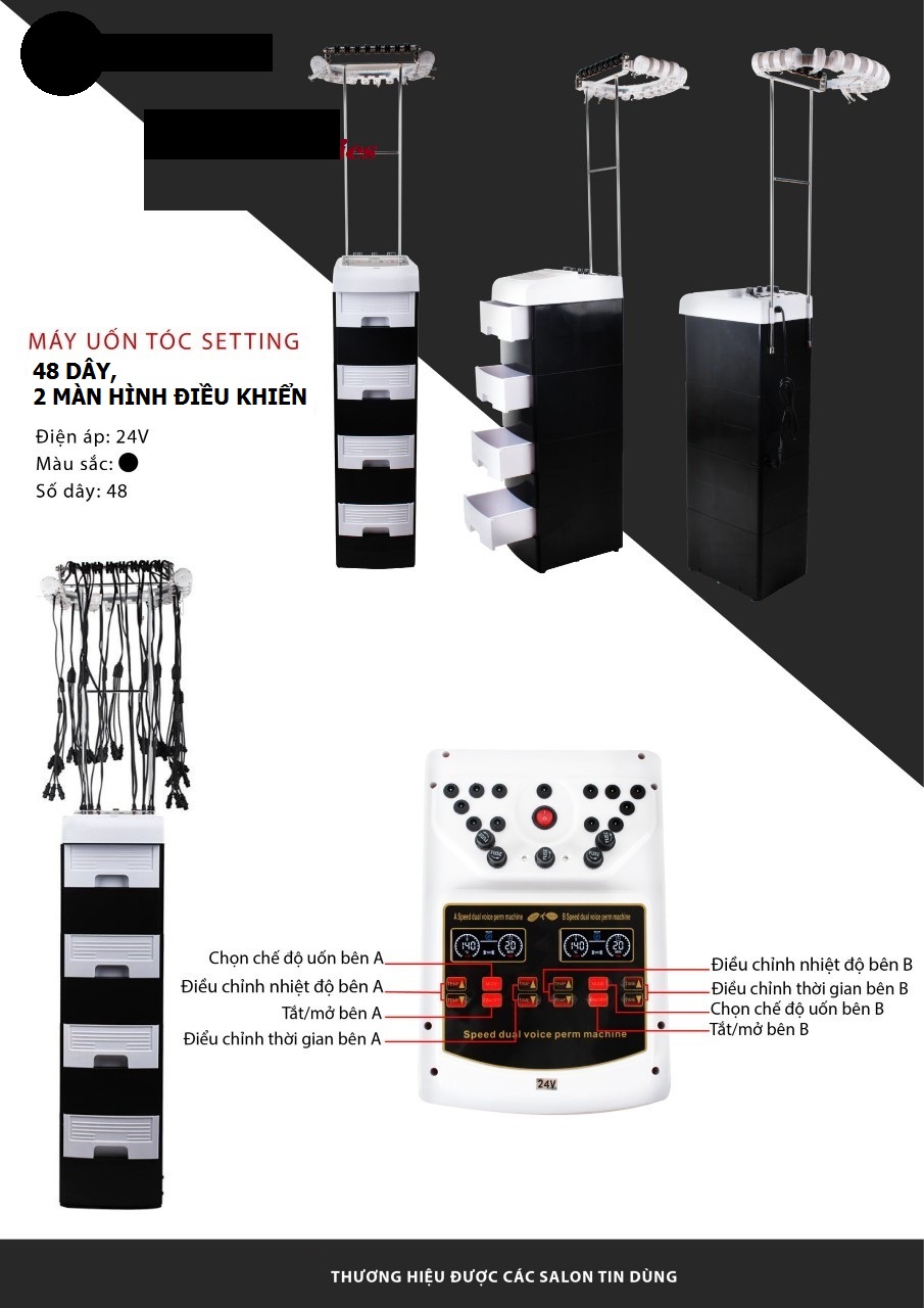 Máy uốn tóc Setting 2 màn hình 48 dây