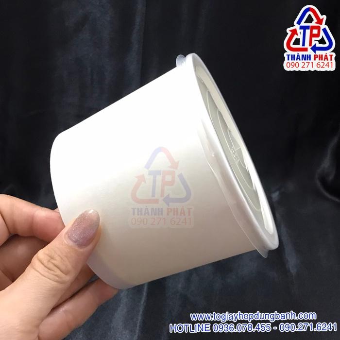 50 Tô giấy 600ml đựng cháo -Tô giấy đựng thức ăn bao gồm nắp - Tô giấy đựng lẩu ly