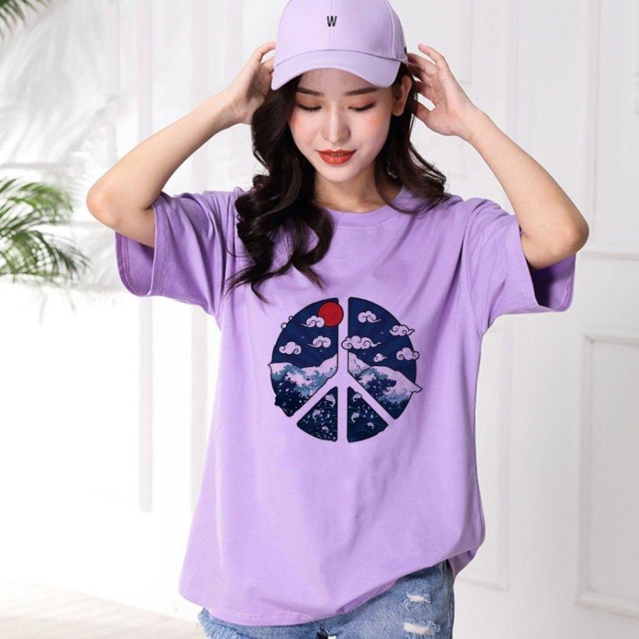 Áo Thun Tay Lỡ In Mây và Núi