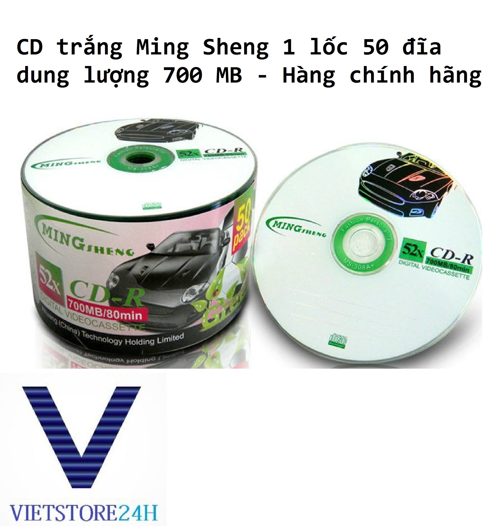 CD trắng MING SHENG 1 lốc 50 đĩa dung lượng 700 MB - Hàng chính hãng