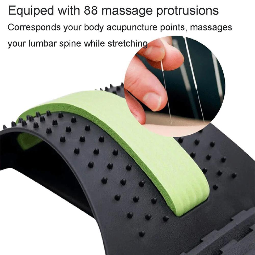 Multi-Level Adjustable Back Massager Stretcher Waist Neck Stretch Fitness Lumbar Cervical Spine Support Pain Relief Relaxation