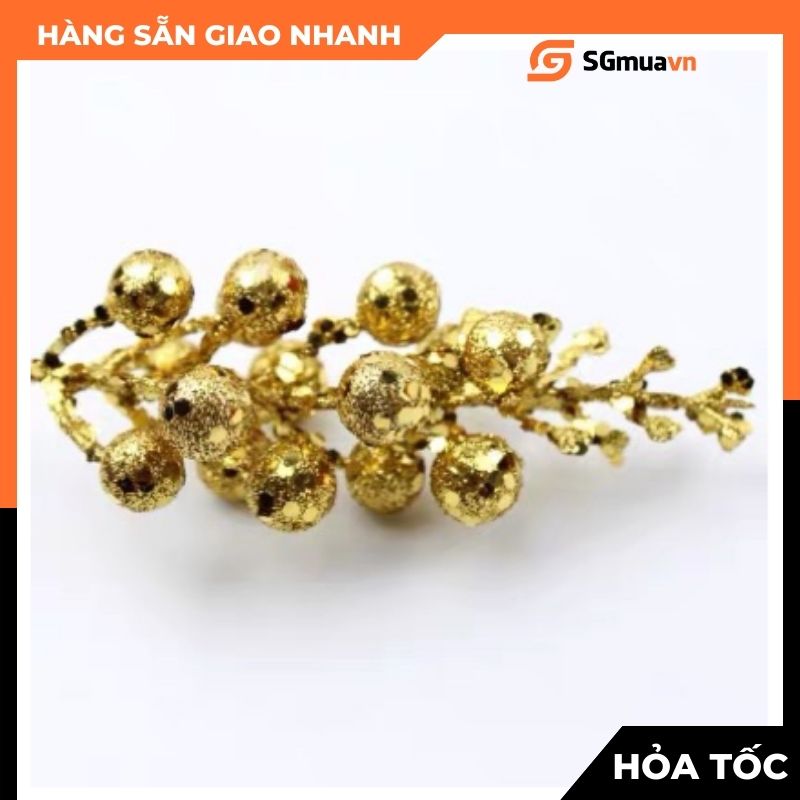 Cành sung nhũ kim tuyến trang trí giáng sinh Set Tài lộc mâm quả