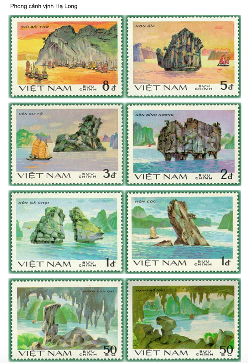 Bộ tem phong cảnh Vịnh Hạ Long 8 con năm 1984 sưu tầm