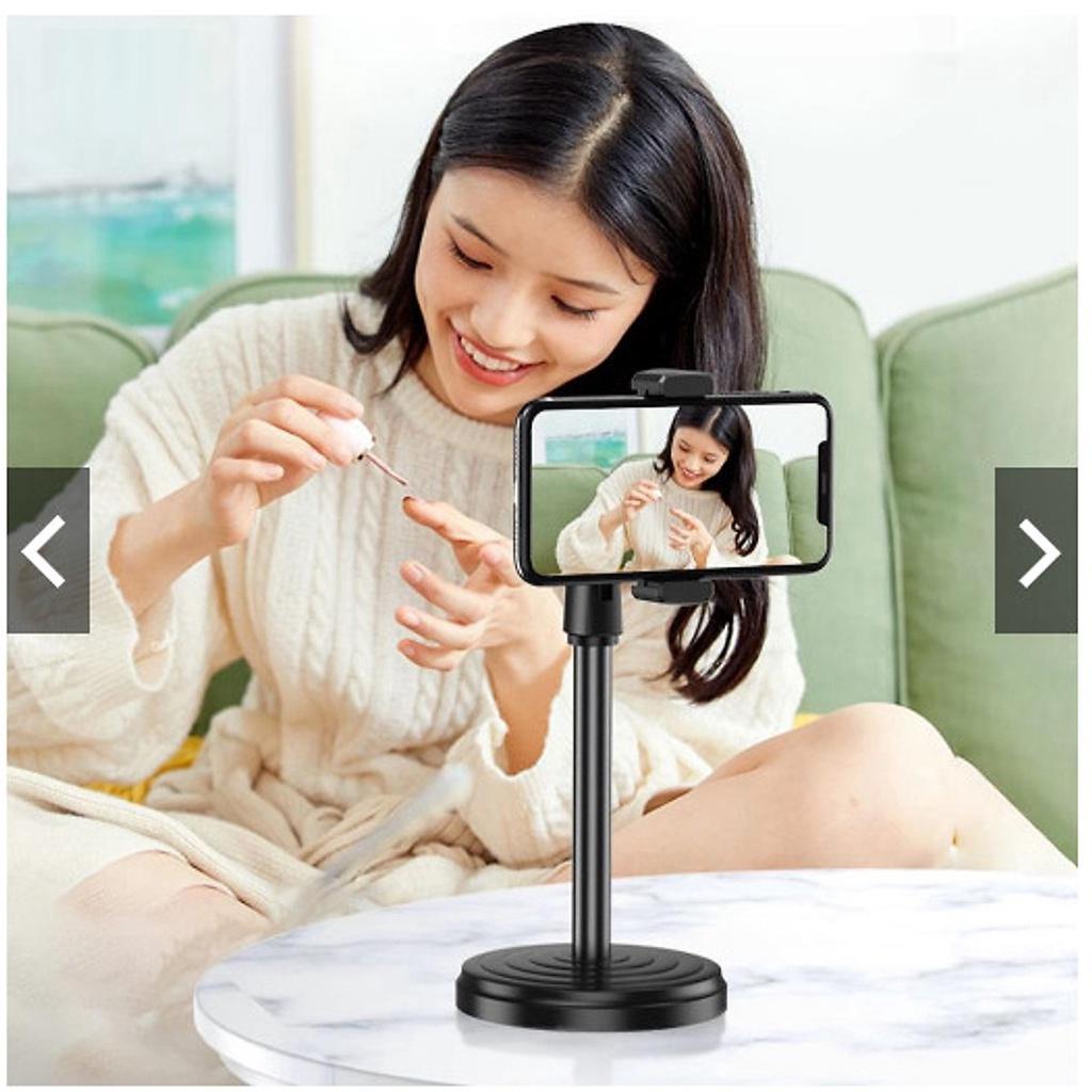 Giá đỡ điện thoại để bàn, chân đến để bàn dùng livestream, quay video, ghi hình xoay 360 độ - Hàng Chính hãng miDoctor