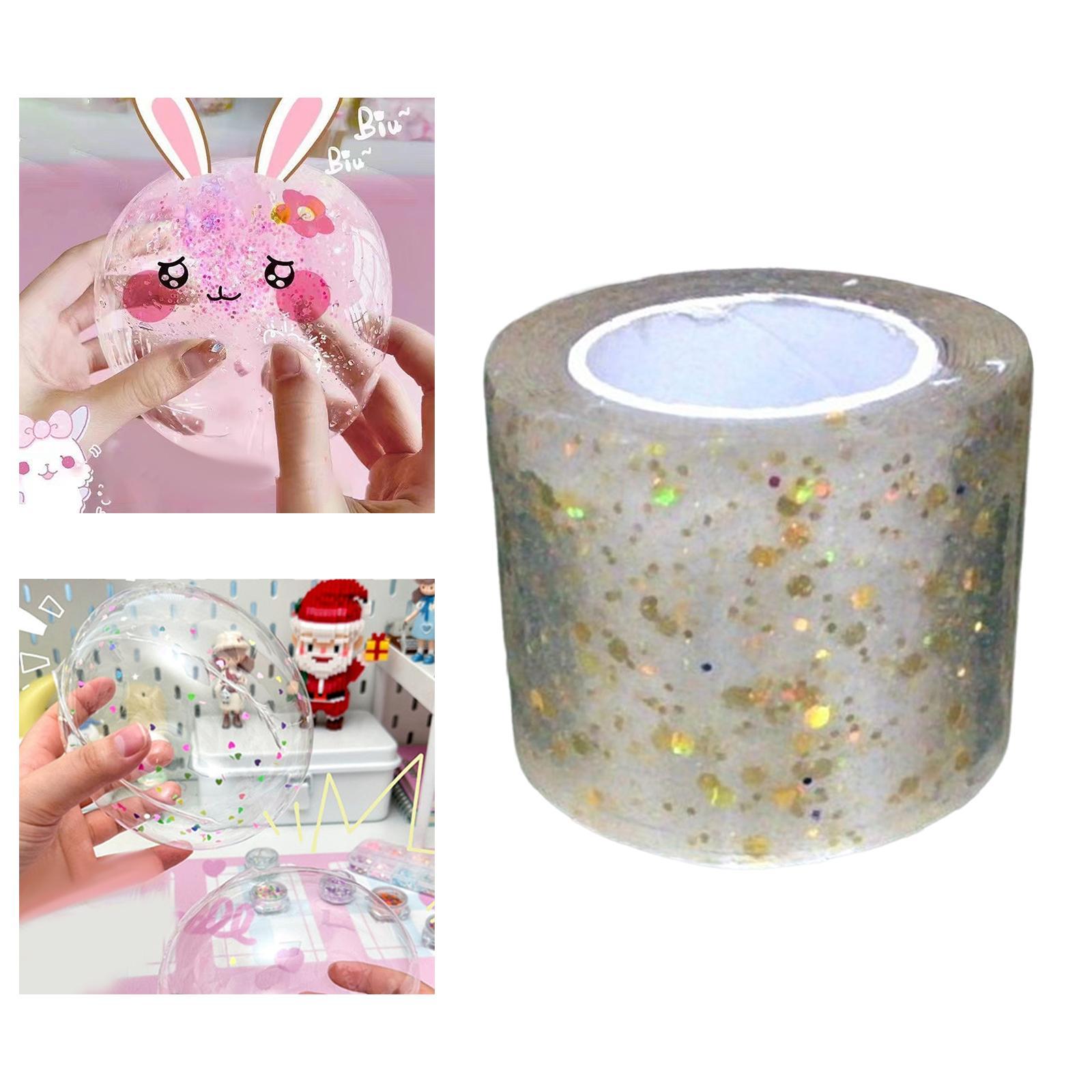 Glitter Tape Double Sided Tape, Adults Tape Educational Toy, Multifunctional Mounting Tape Reusable for Bubble Blowing Home Handmade Ball