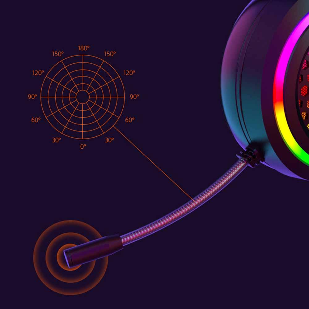 Hollow RGB Gaming Headset Wired Computer Headset Heavy Bass 7.1 Usb Headset With Microphone