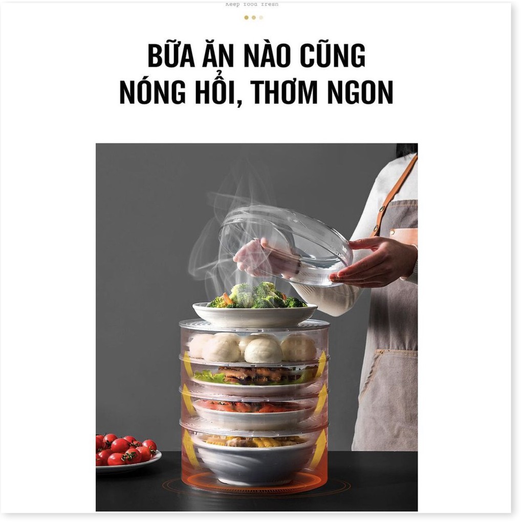 LỒNG BÀN 5 TẦNG GIỮ NHIỆT CHỐNG BỤI NHỎ GỌN, TIỆN LỢI