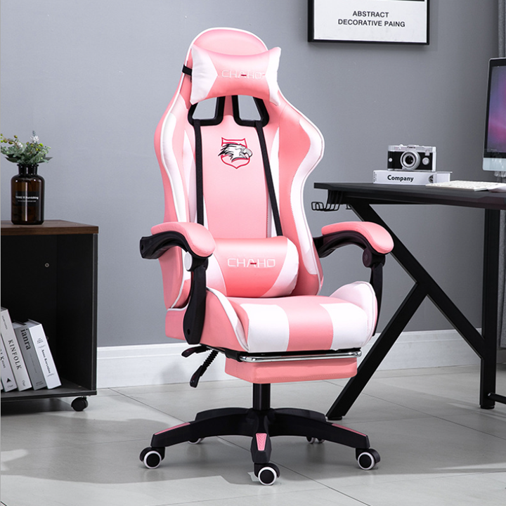 Ghế chơi game cao cấp chân xoay nghiêng ngả 360 độ, ngã 155 độ, có gác chân GX015-G