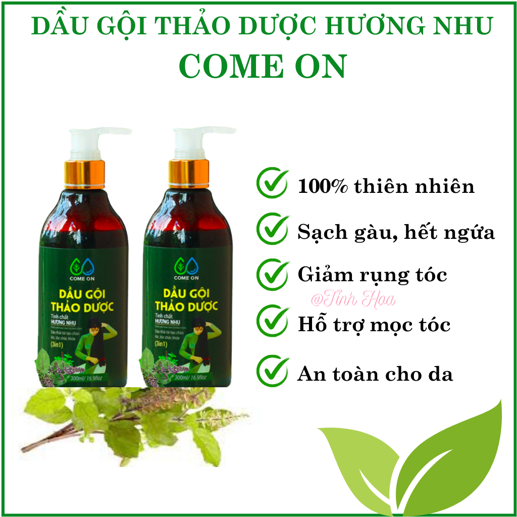Dầu gội thảo dược hương nhu Come On chai 500ml, tặng túi thơm cà phê dầu gội thảo dược ngăn rụng tóc sạch gàu
