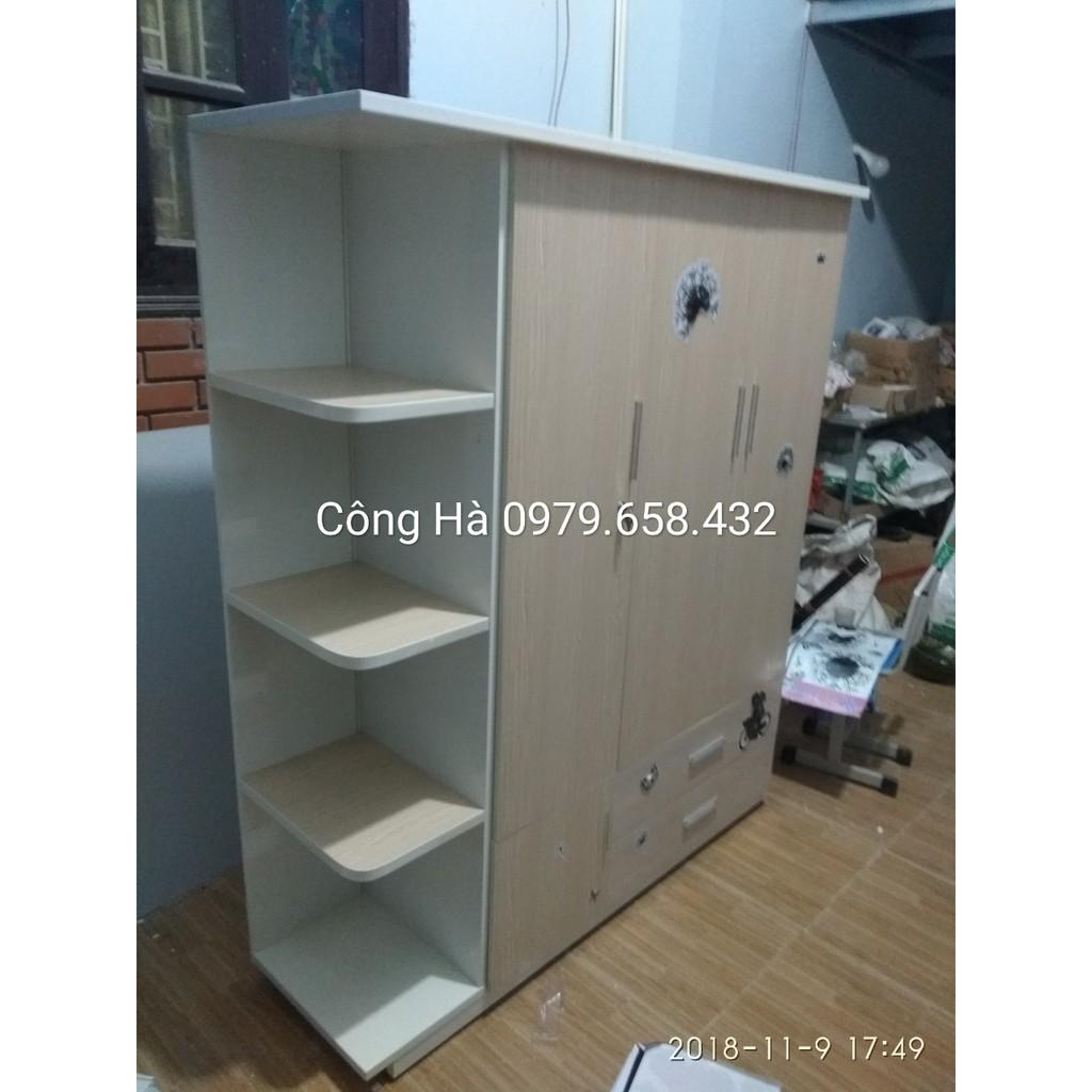 Tủ Nhựa Đài Loan 4 Cánh Kèm Kệ Trang Trí