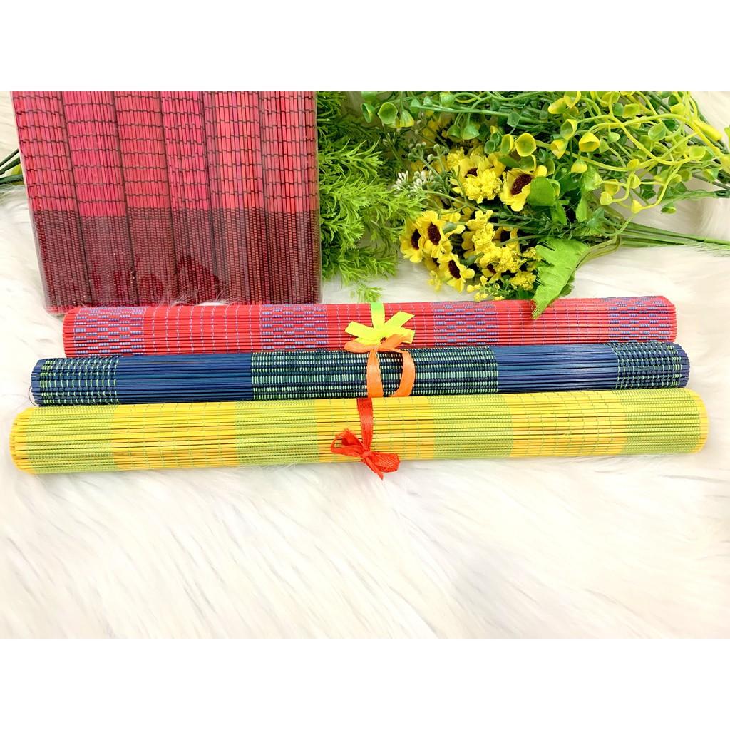 Tấm lót bàn ăn Bamboo placemat bằng tre tự nhiên nhiều màu 2021