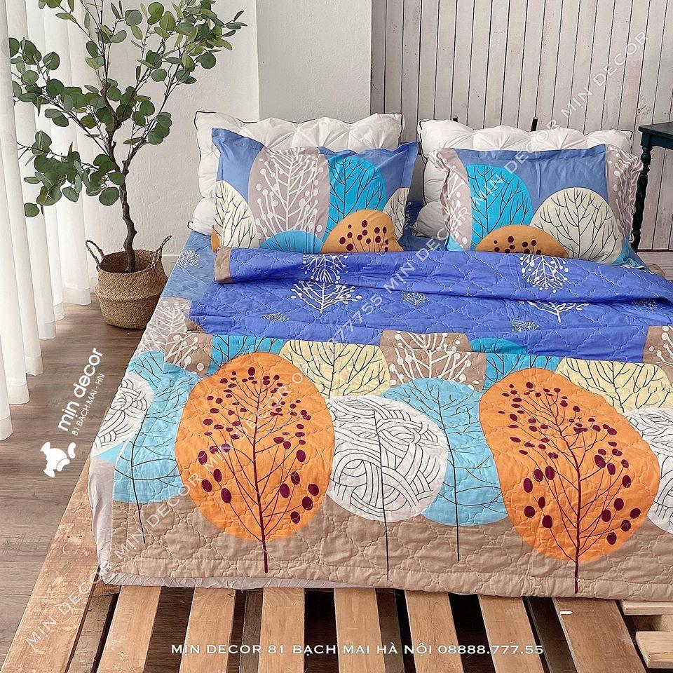 Bộ Ga Giường Cá Voi Ga Gối Cotton - Ga Trải Giường Thiết Kế Mịn Decor
